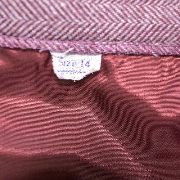 Vintage Kirkland Hall Wool Midi Skirt Maroon Size 14 - Picture 7 of 9